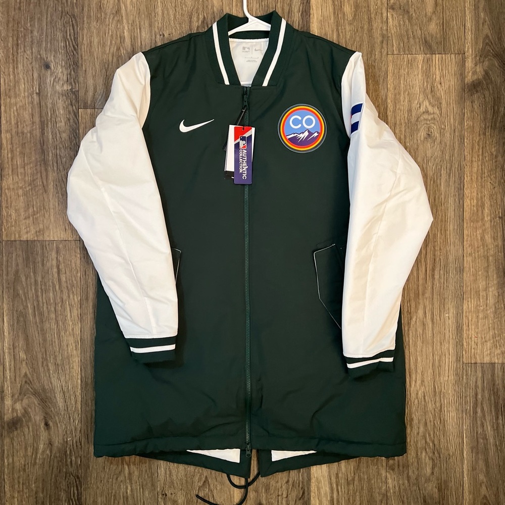 BNWT Colorado Rockies Green and White Dugout Jacket